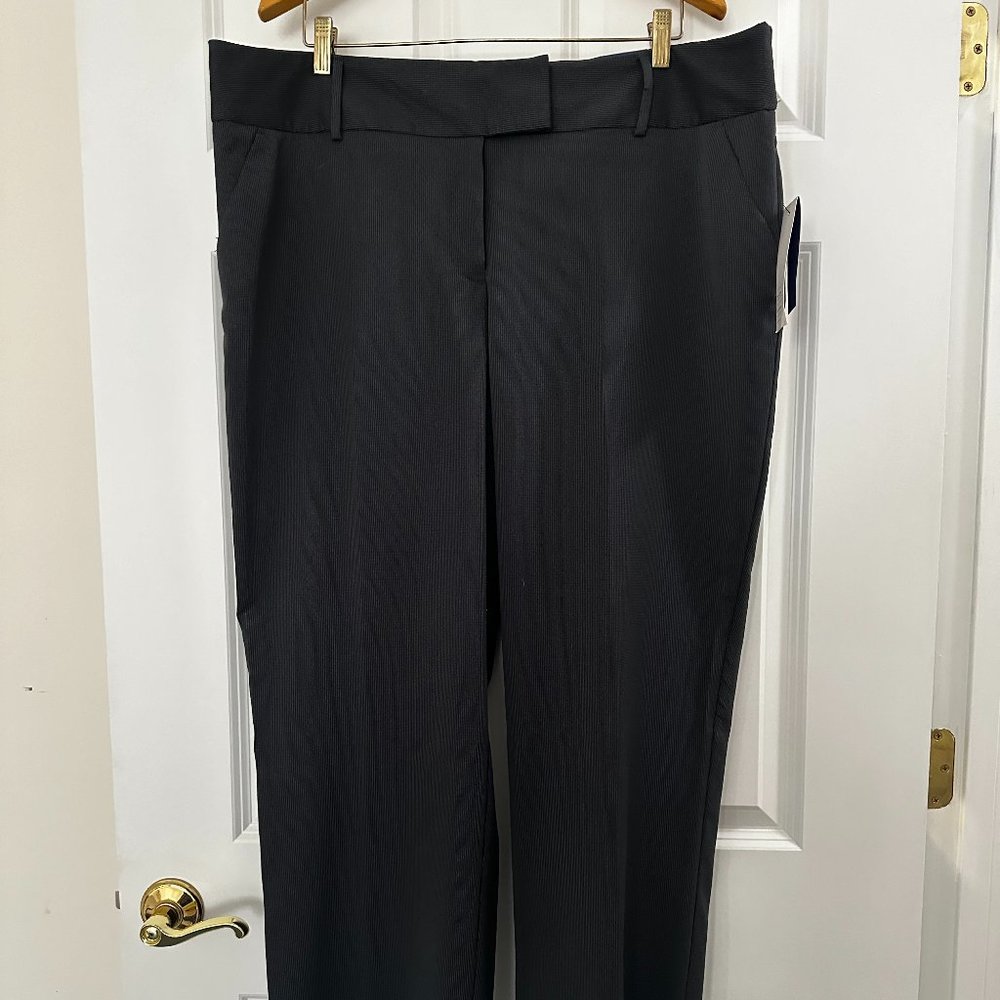 APT. 9 Pinstripe Trouser/Pants, Dark Gray, Size 18W SHORT